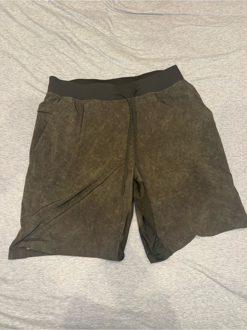 Men's Athletic Drawstring Shorts - Olive Dust Green